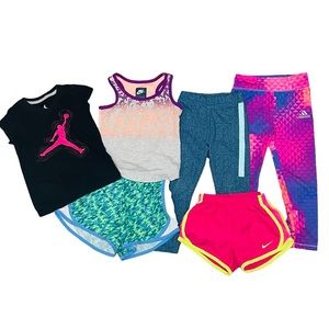 6 Piece Athletic Wear Girls Bundle Lot Nike Jordan Adidas Reebok Size 3T